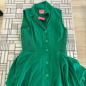 Vibrant Green Button-Up Dress